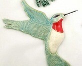 MM Hummingbird grn wings/ red throat 10"