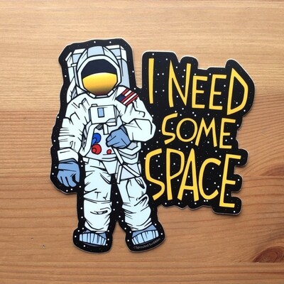 Astronaut Outer Space Sticker - Social Distancing Funny - SMALL 3.5" (8.9cm)