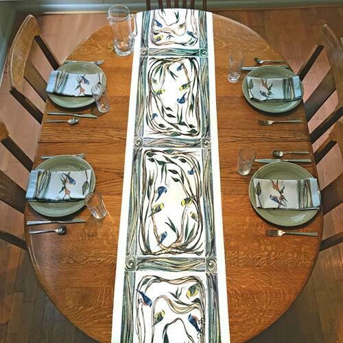 Tree &amp; birds runner 88&quot;x16&quot;