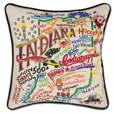 Inidiana Hand-Embroidered Pillow