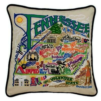 Tennesse Hand-Embroidered Pillow