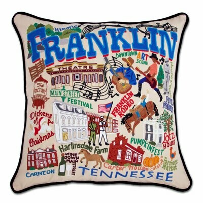 Franklin Hand-Embroidered Pillow