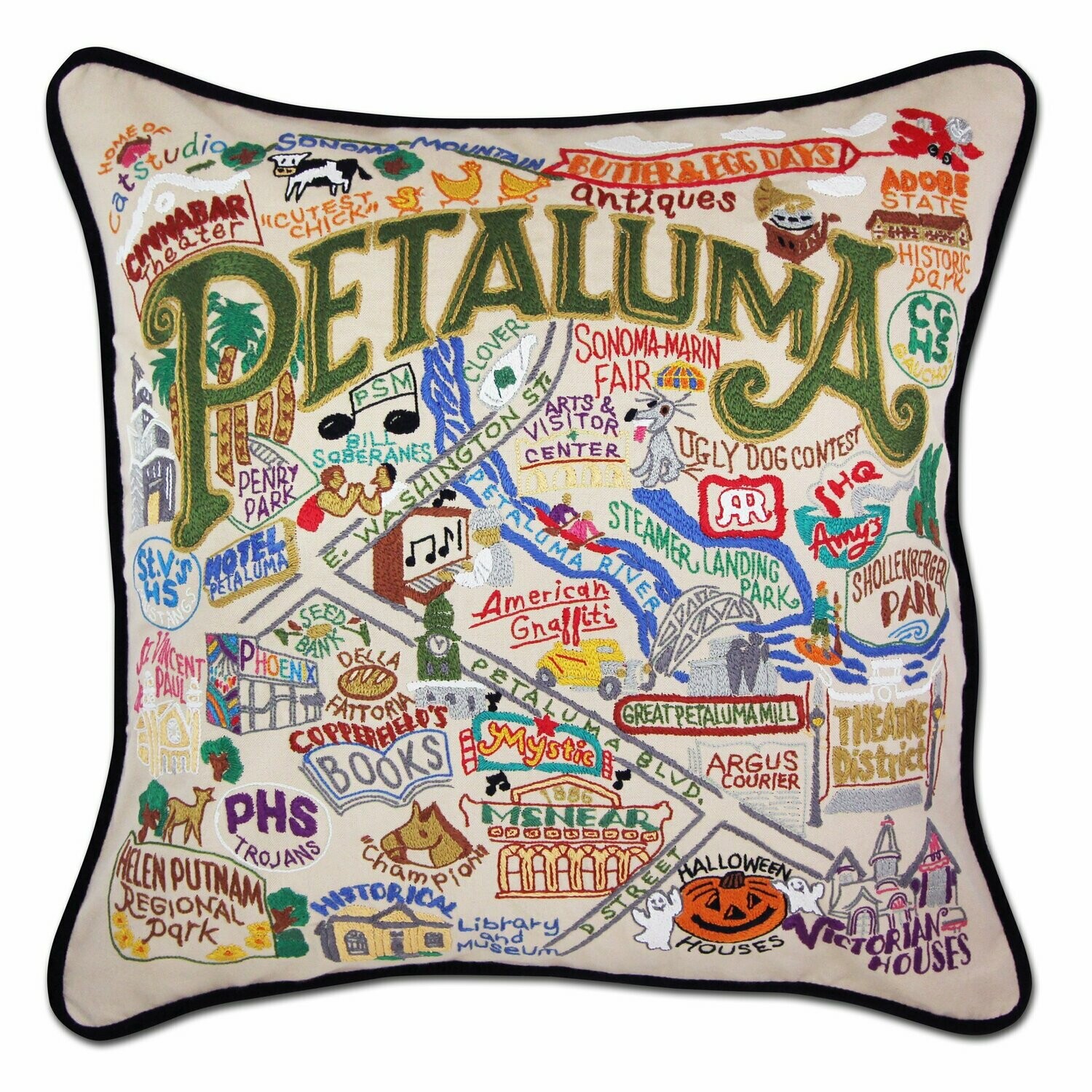 Petaluma Hand-Embroidered Pillow