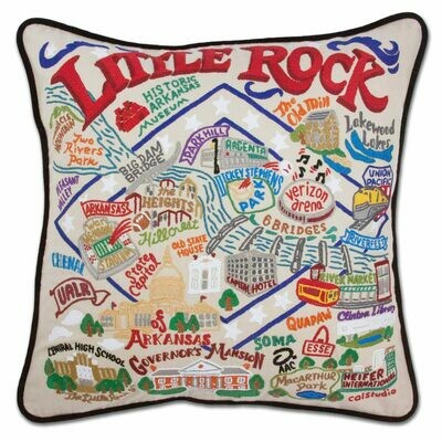 Little Rock Hand-Embroidered Pillow
