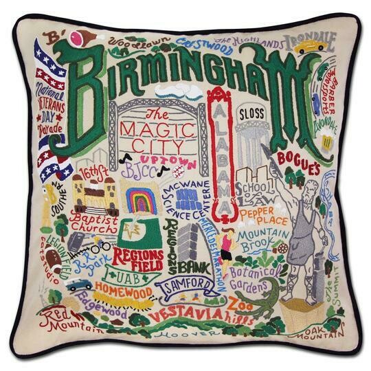 Birmingham Hand-Embroidered Pillow