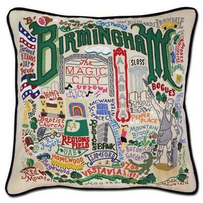 Birmingham Hand-Embroidered Pillow