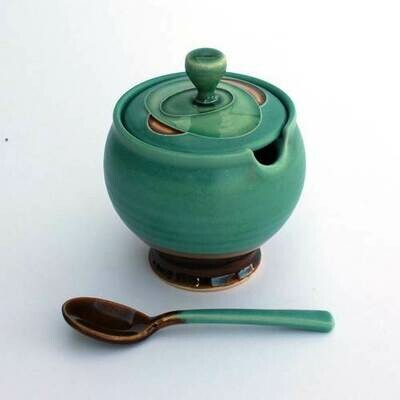 Ellipse sugar bowl green