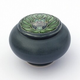 Peacock flower Covered Jar