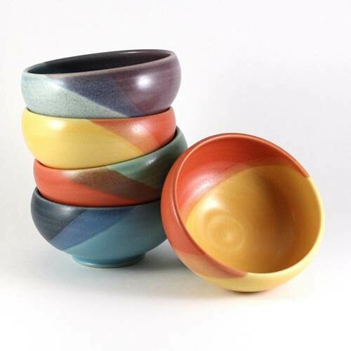 Ice cream bowl green/yellow