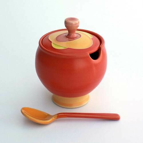 Ellipse sugar bowl Red