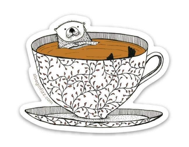 Tea Otter Vinyl Sticker
