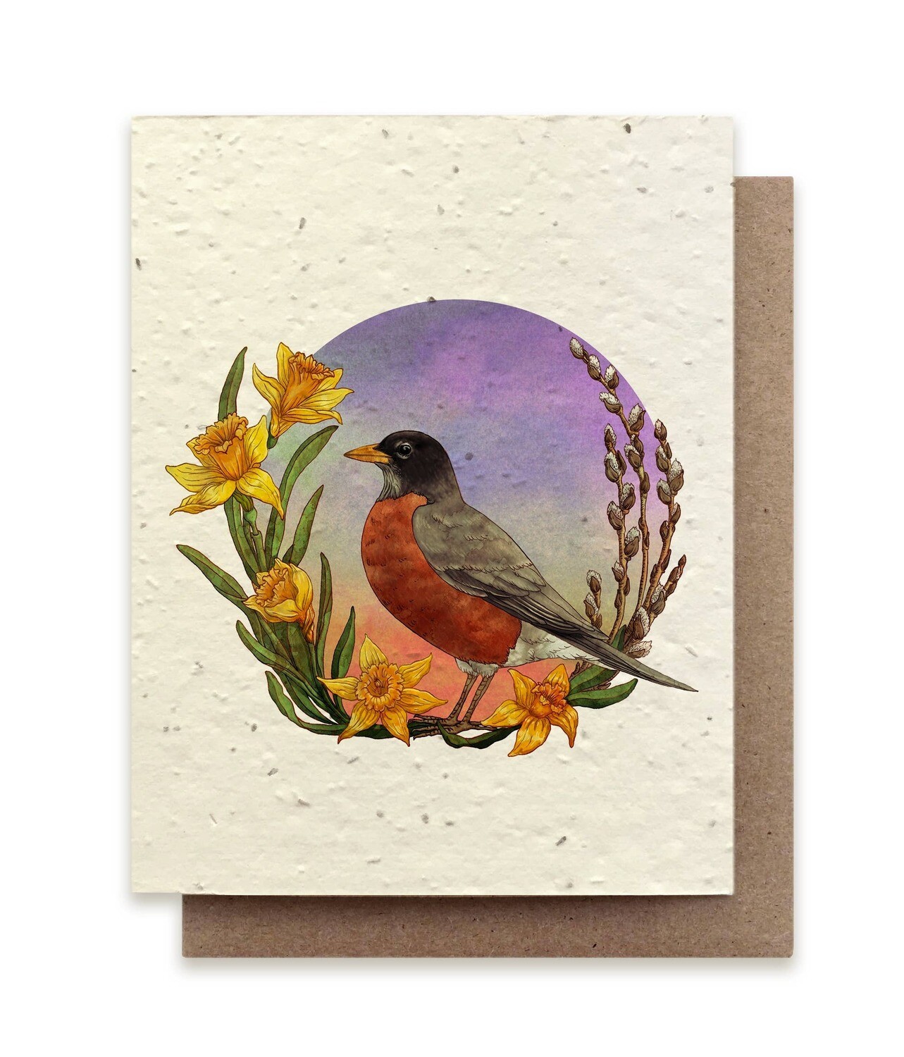 Spring Robin Greeting Cards - Plantable Seed Paper - No Sleeves