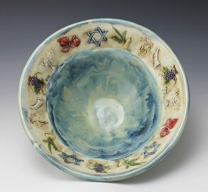 Judaica blue small bowl