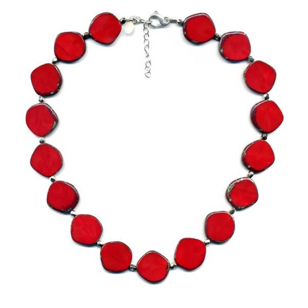 Circle Necklace Lg Red (RD)