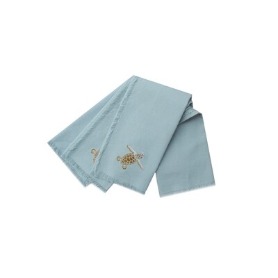 Embroidered Baby Sea Turtle Cotton Napkins