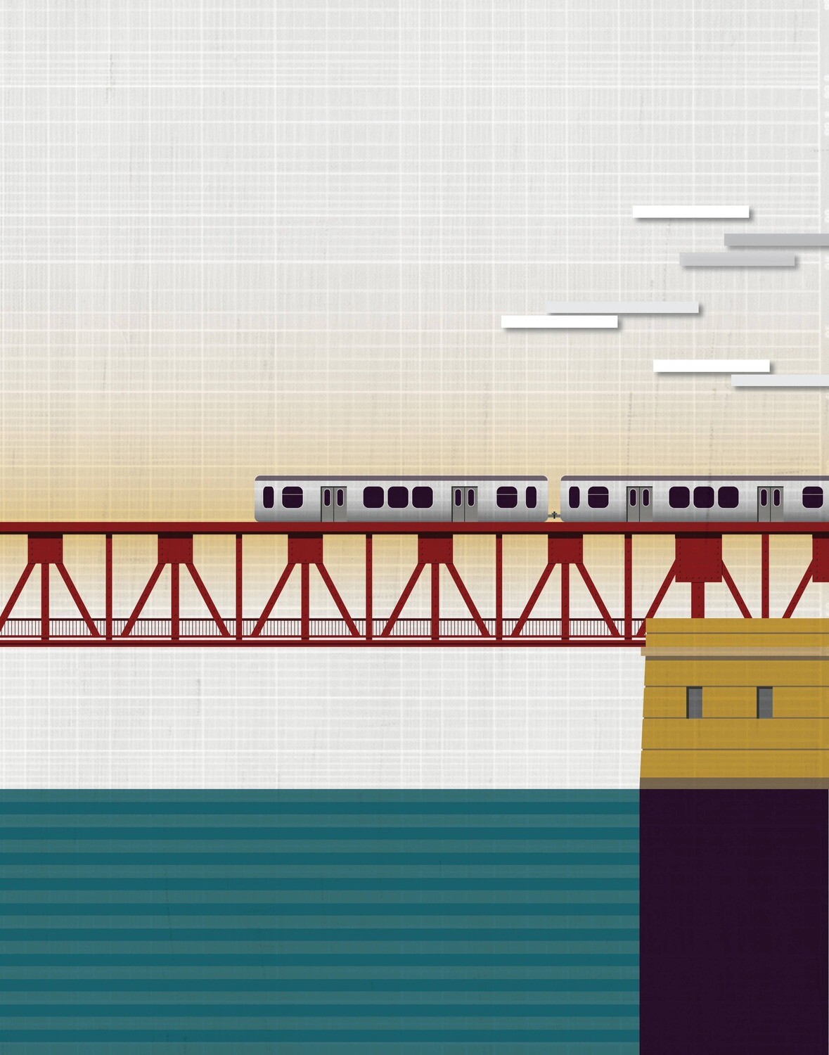 Chicago El at River Bridge - 8 x 10