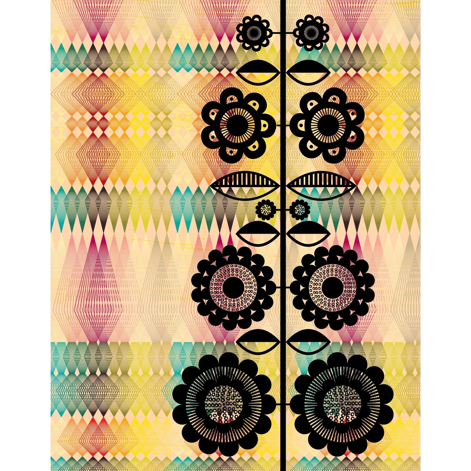 Modern Geometric Floral 11x14