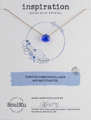 Azure Blue Crystal Soul Shine Necklace for Inspiration - SS1 - 16&quot;