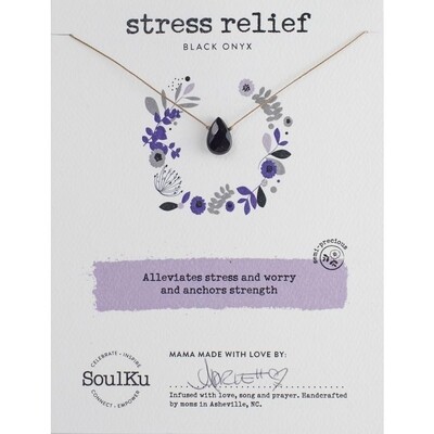 Blk Onyx Soul-Full of Light Necklace Stress Relief - SFOL16 - 16&quot;