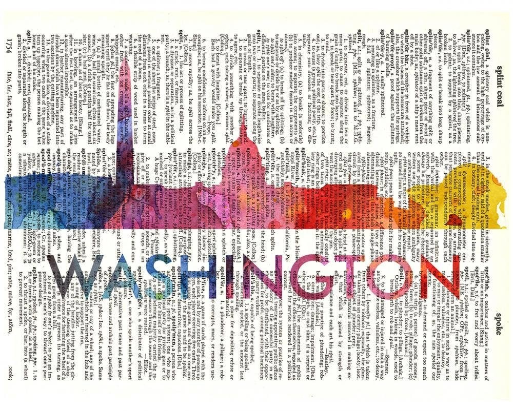 Washington DC Love Your City Skyline Dictionary Print