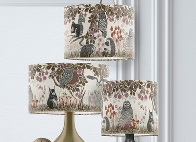 Country Lane Owl &amp; Squirrel Earth Lamp Shade - Extra Large