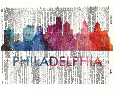 Philadelphia Love Your City Skyline Dictionary Print