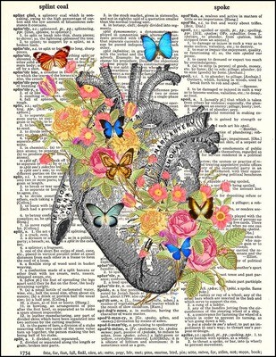 Hearts With Flowers Dictionary Print