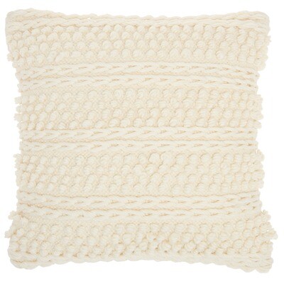 Woven Stripes Pillow - Ivory 18&quot;X18&quot;