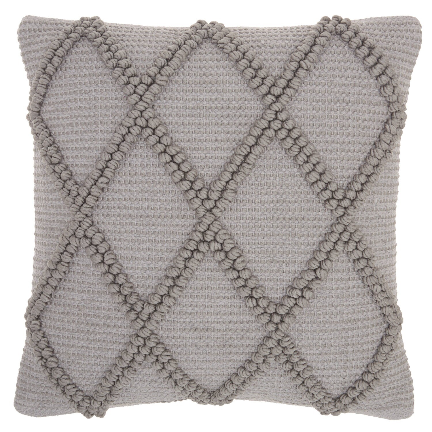 Diamond Lattice Pillow - Lt Grey 18&quot;X18&quot;
