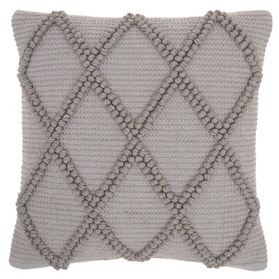 Diamond Lattice Pillow - Lt Grey 18&quot;X18&quot;