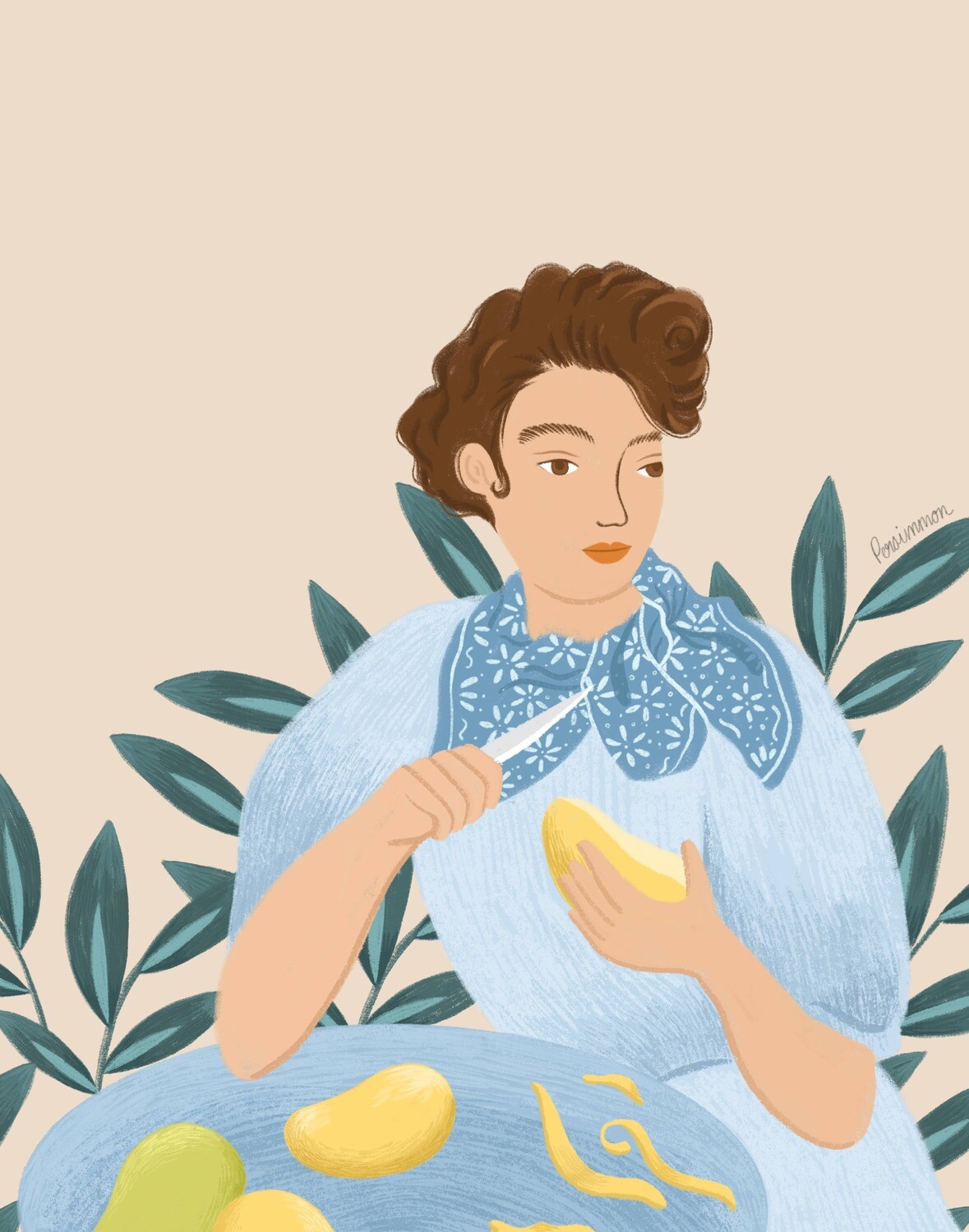 Mango Lady Art Print - 8.5”x11”