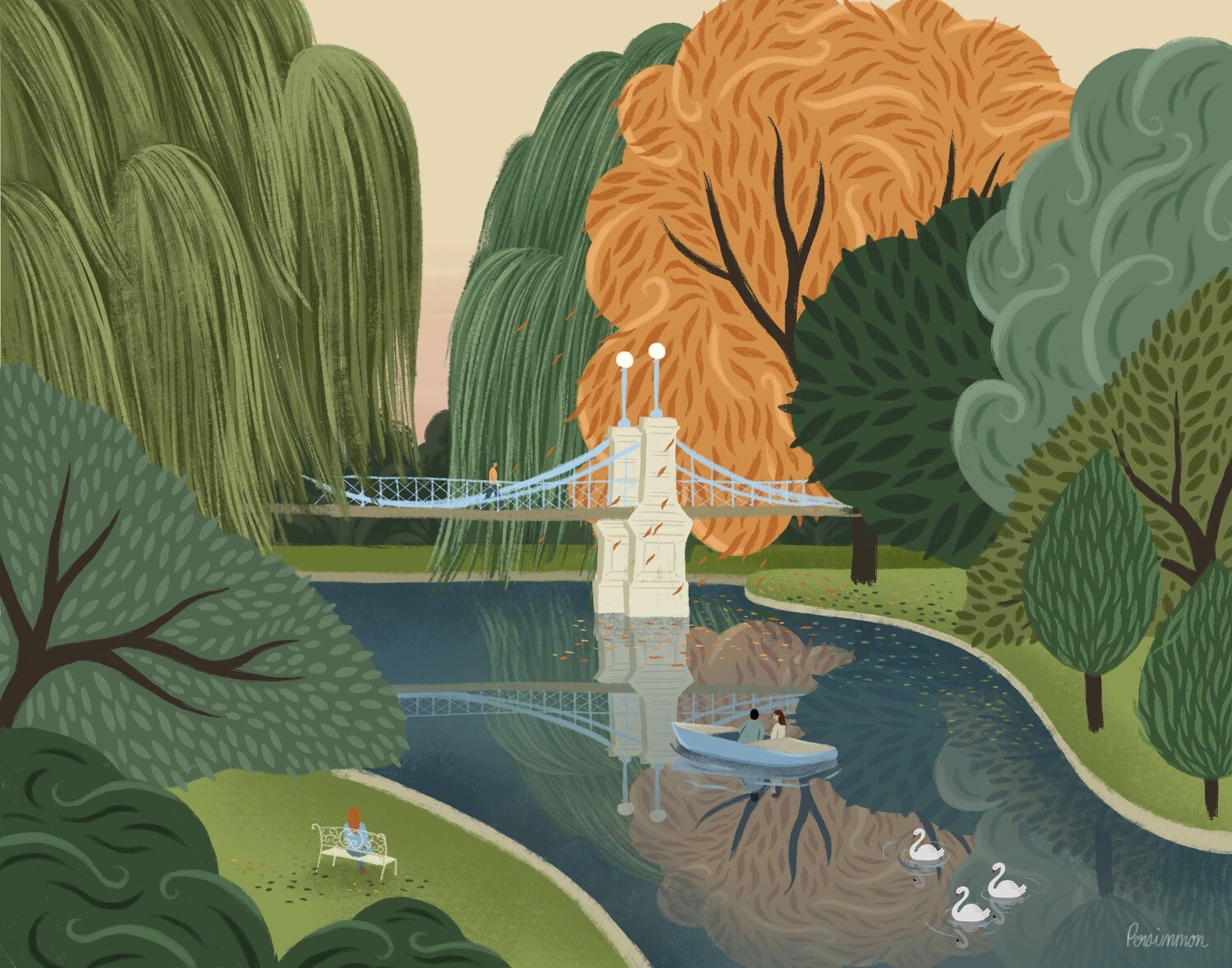 Boston Public Garden Art Print - 8.5”x11”