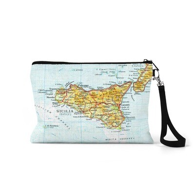 Sicily Map Wristlet Sicily Map Wristlet