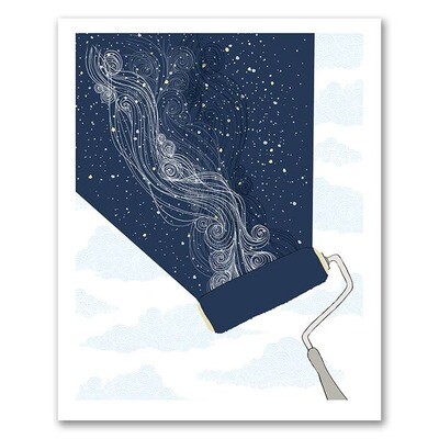 Constellation Milky Way Paint Roller Print - 8x10