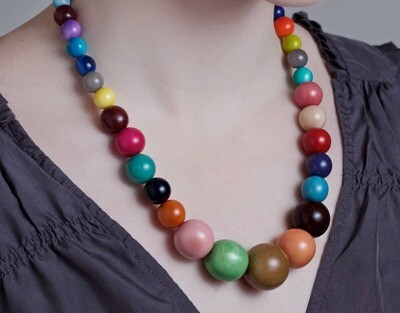 Multicolored Graduated Beads Necklace