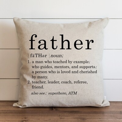 Father Definition Pillow Natural / 18&quot; x 18&quot;
