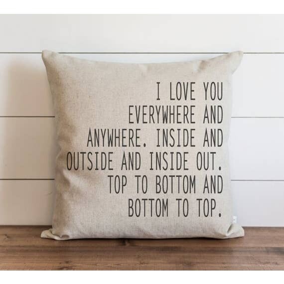 I Love You Everywhere Pillow Natural / 18" x 18"