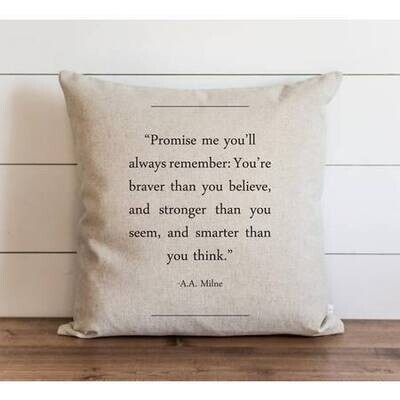 Book Collection A.A. Milne Pillow  - Natural / 18&quot; x 18&quot;