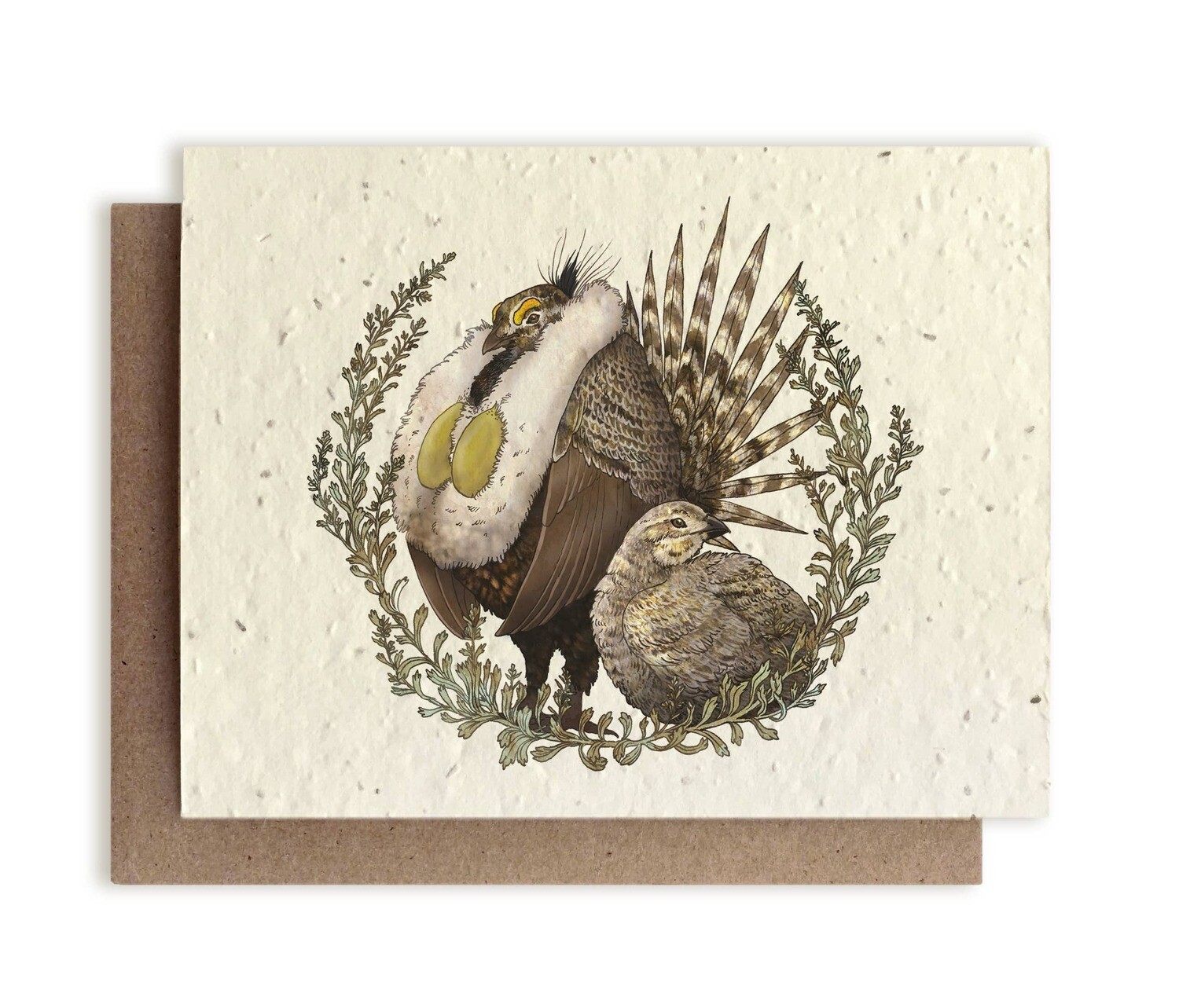 Grouse and Sagebrush Greeting Cards - Plantable Seed Paper - No Sleeves