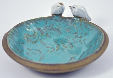 Turquoise bird bowl
