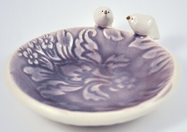 Purple bird bowl