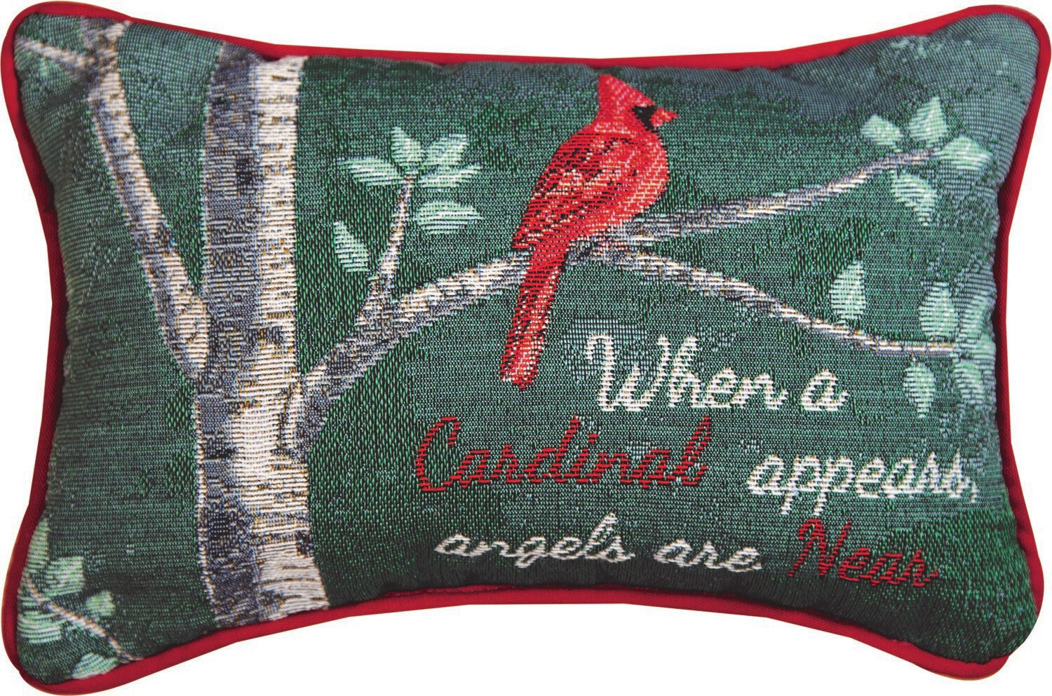 WHEN A CARDINAL APPEARS pillow