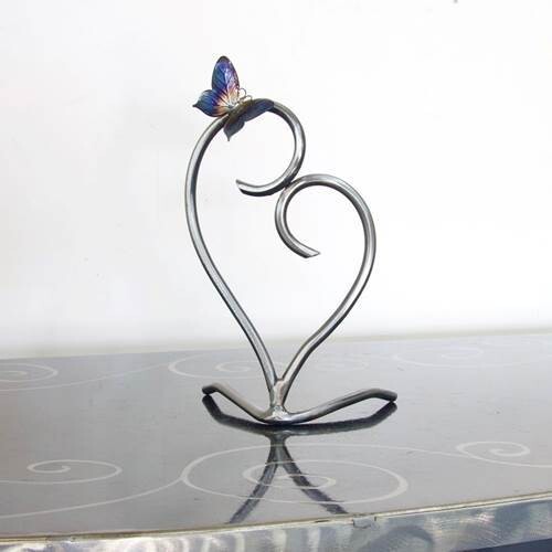 Heart and Butterfly Tempered 9&quot;