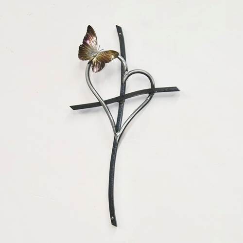 16&quot; Promise Cross with Butterfly Tempered