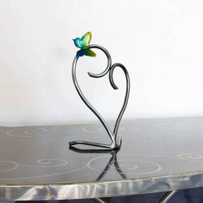 Heart/Butterfly Bl/Gr/Yel 9" Heart/Butterfly Bl/Gr/Yel 9"