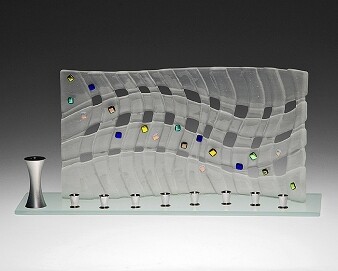 Woven Wave Frosted Menorah Woven Wave Frosted Menorah