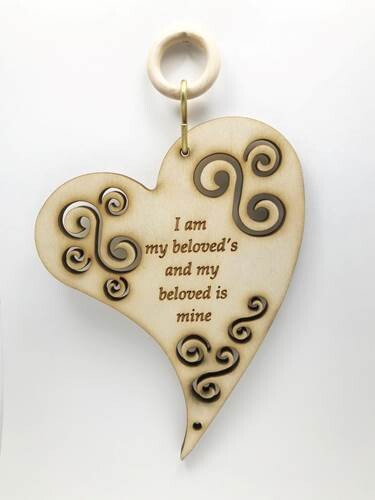 WP23 I am my Beloved's in a Heart Wall Hanging WP23 I am my Beloved's in a Heart Wall Hanging