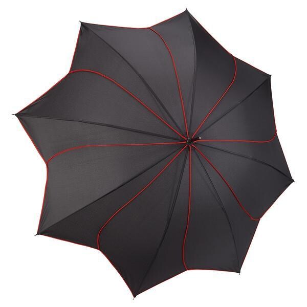 Black Red Swirl Stick Umbrella