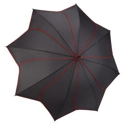 Black Red Swirl Stick Umbrella