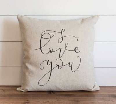I Love You Script Pillow Natural / 18&quot; x 18&quot;